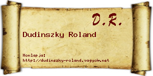 Dudinszky Roland névjegykártya